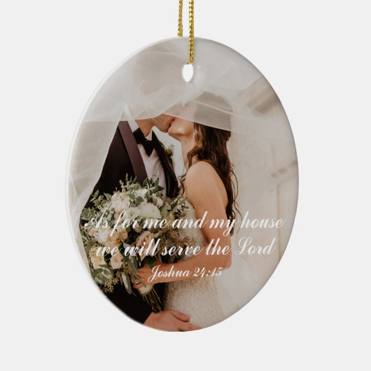 Christlich Scripture Wedding Foto Keramik Ornament (Rechts)