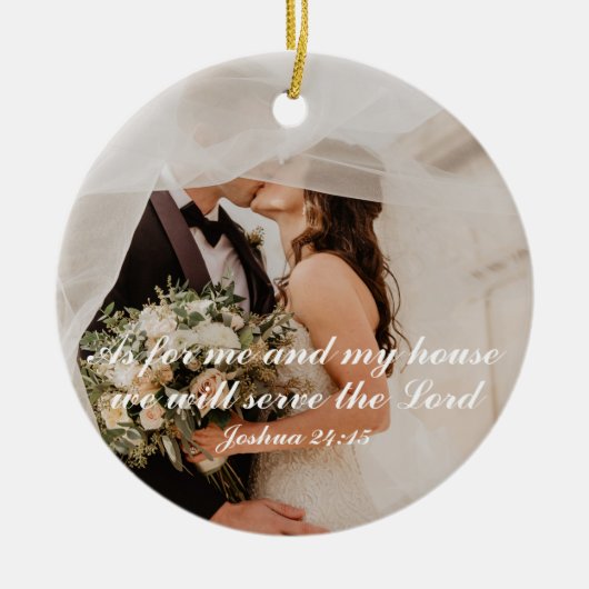Christlich Scripture Wedding Foto Keramik Ornament (Vorne)