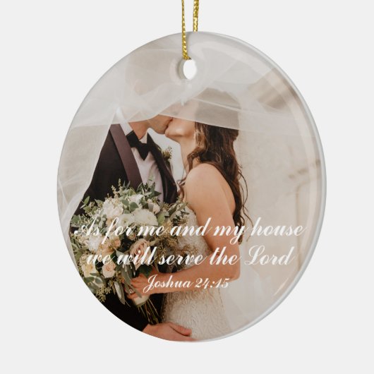 Christlich Scripture Wedding Foto Keramik Ornament (Links)