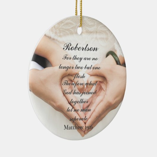 Christlich Scripture Wedding Foto Keramik Ornament (Rechts)