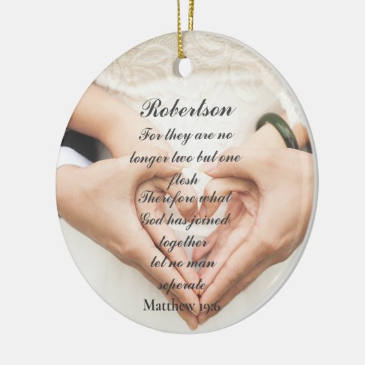 Christlich Scripture Wedding Foto Keramik Ornament (Links)