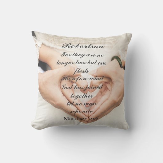 Christlich Scripture Wedding Foto Kissen (Vorderseite)