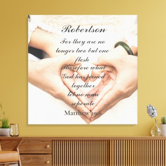 Christlich Scripture Wedding Foto Leinwanddruck (Insitu (Wohnzimmer))