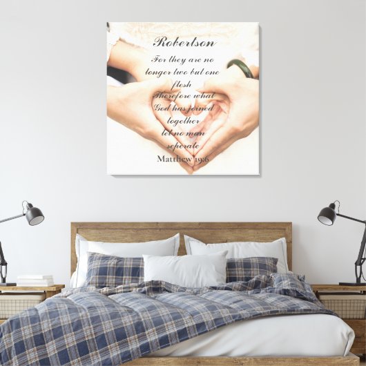 Christlich Scripture Wedding Foto Leinwanddruck (Insitu (Schlafzimmer))