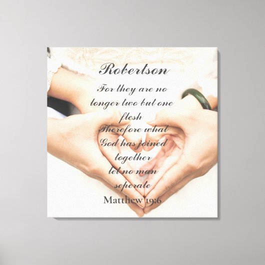 Christlich Scripture Wedding Foto Leinwanddruck (Vorderseite)