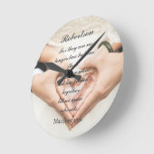 Christlich Scripture Wedding Foto Runde Wanduhr (Winkel)