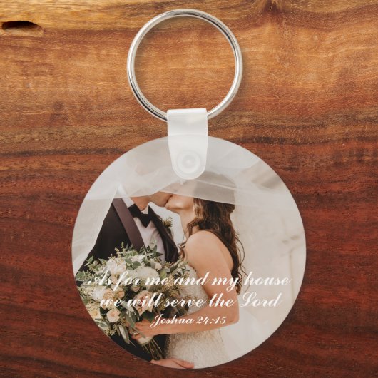 Christlich Scripture Wedding Foto Schlüsselanhänger (Rückseite)