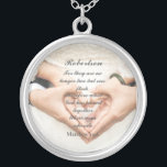 Christlich Scripture Wedding Foto Versilberte Kette<br><div class="desc">Christlich Scripture Wedding Foto Necklace Matthew 19:6</div>