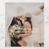 Christlich Scripture Wedding Foto Weinetikett (Einzelnes Label)