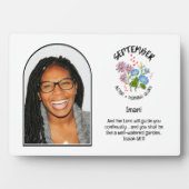 Christlich SEPTEMBER Geburtsmonat Blume NAME FOTO Fotoplatte (Vorderseite)