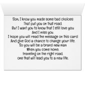 Christlich Son Inmate Grußkarten-Evangelium (Innenansicht Horizontal (Unten))