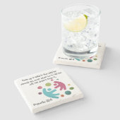 Christlich Teacher Geschenksprichwörter 22:6 Verse Steinuntersetzer (Seitenansicht)