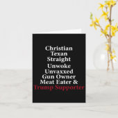 Christlich texan Straight Unwoke Gun Eigentümer Tr Karte (Gelbe Blume)