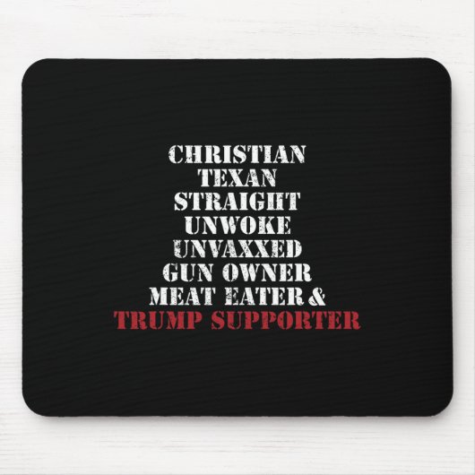Christlich Texan Straight Unwoke Gun Eigentümer Tr Mousepad (Vorne)