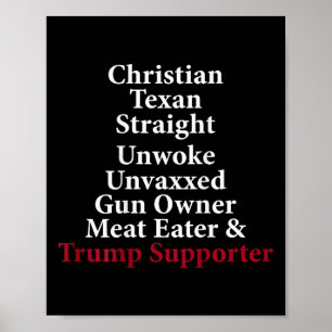 Christlich texan Straight Unwoke Gun Eigentümer Tr Poster