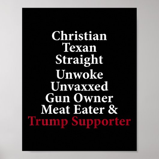 Christlich texan Straight Unwoke Gun Eigentümer Tr Poster (Vorne)