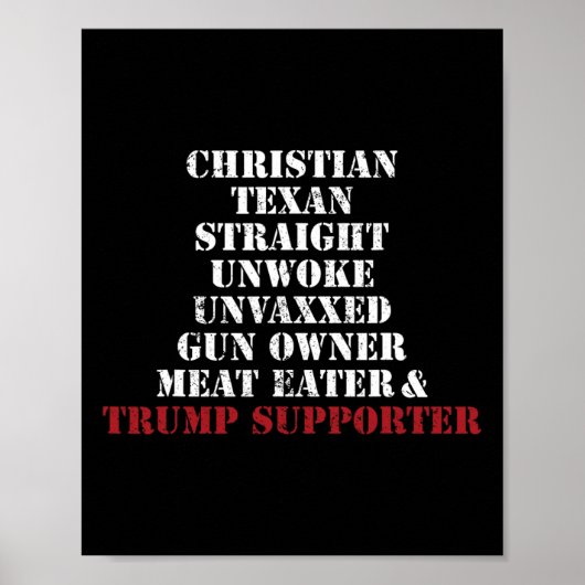 Christlich Texan Straight Unwoke Gun Eigentümer Tr Poster (Vorne)