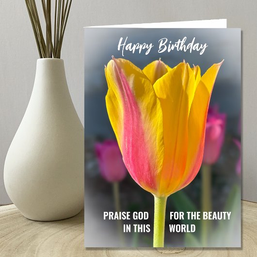 Christlich Tulip Happy Birthday Card Ankündigung