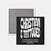 Christlich und tätowiert magnet (Vorderseite/Rückseite)