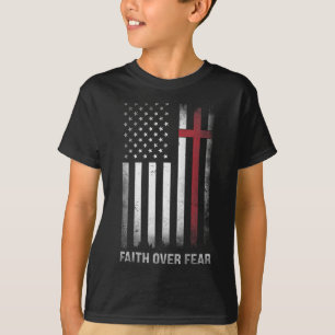 Christlich Uns USA-Flagge Amerikanisch Christ Glau T-Shirt
