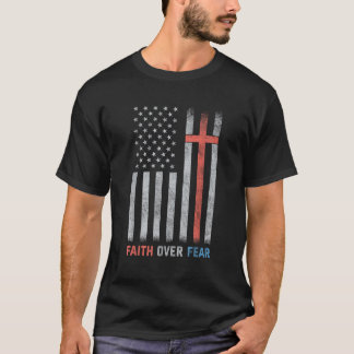 Christlich US USA Amerikanische Flagge Glaube über T-Shirt