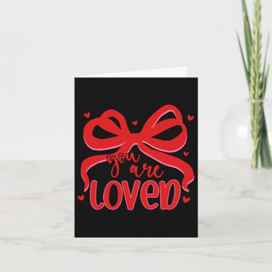 Christlich Valentine Love Coquette Bow Bible Verse Karte (Vorderseite)
