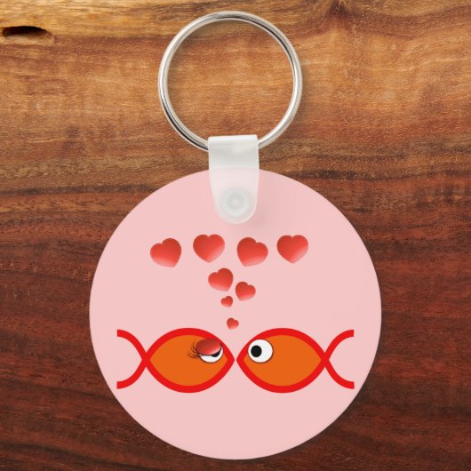 Christlich Valentine Orange v2 Schlüsselanhänger (Vorderseite)