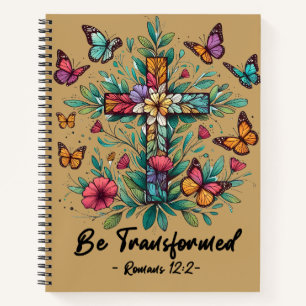 Christlich verwandelt Römer 12:2 Floral Notizblock