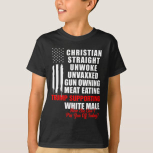Christlich Weiß Heter Unwoke Vintage Amerika Flagg T-Shirt