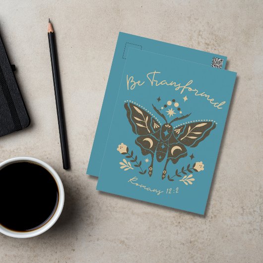 Christlich werden Boho Butterfly Verse transformie Postkarte