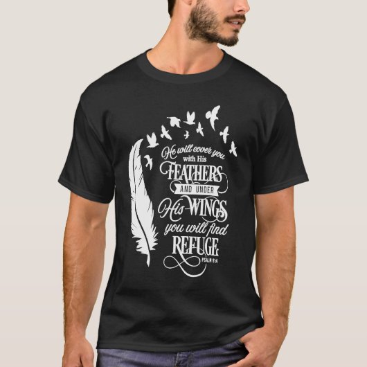 Christlich wird er dich mit seinen Federn Bibl abd T-Shirt (Vorderseite)