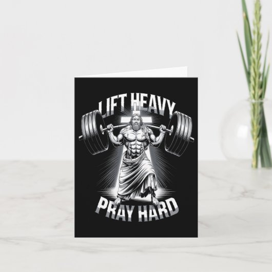 Christlich Workout Lift Heavy Pray Hard Gym Bodybu Karte (Vorderseite)