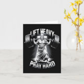 Christlich Workout Lift Heavy Pray Hard Gym Bodybu Karte (Gelbe Blume)