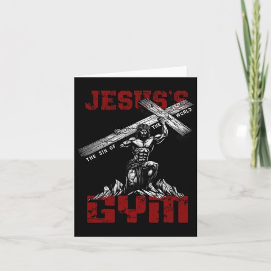 Christlich Workout T-Shirt Jesus's Gym Bodybuilder Karte (Vorderseite)
