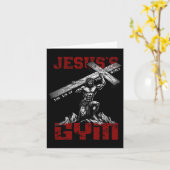 Christlich Workout T-Shirt Jesus's Gym Bodybuilder Karte (Gelbe Blume)