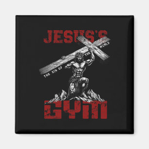 Christlich Workout T-Shirt Jesus's Gym Bodybuilder Magnet