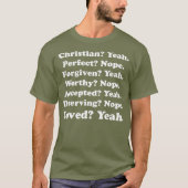 Christlich yeah Perfect Nope Foviven Yeah Worthy T-Shirt (Vorderseite)