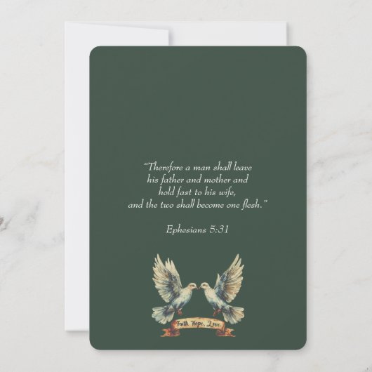 Christlich zwei werden zu einer Wasserfarbe Aquama Einladung (Rückseite)