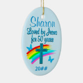 CHRISTLICHE 50. GEBURTSTAG PERSONALISIERTE ORNAMEN KERAMIKORNAMENT (Rechts)