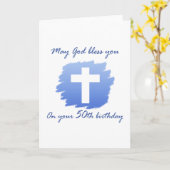 Christliche 50. Geburtstagskarte Karte (Gelbe Blume)