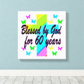 CHRISTLICHE 60 GEBURTSTAG-KREUZUNG LEINWANDDRUCK (Insitu (Holzboden))