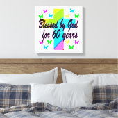 CHRISTLICHE 60 GEBURTSTAG-KREUZUNG LEINWANDDRUCK (Insitu (Schlafzimmer))