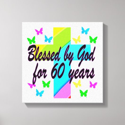 CHRISTLICHE 60 GEBURTSTAG-KREUZUNG LEINWANDDRUCK (Vorderseite)