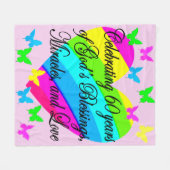 CHRISTLICHE 60. GEBURTSTAG LIEBE HERZ BLANKET FLEECEDECKE (Vorderseite (Horizontal))
