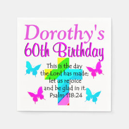 CHRISTLICHE 60. GEBURTSTAG PERSONALISIERTE NAPKINS SERVIETTE