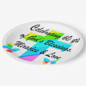 CHRISTLICHE 60. GEBURTSTAGSKREUZUNG UND SCHALTFLEU PAPPTELLER (Schrägansicht)