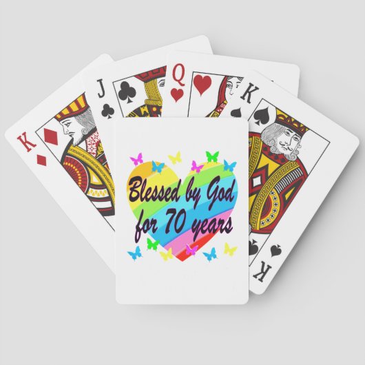 CHRISTLICHE 70. GEBURTSTAG HERZSTEUERUNG SPIELKARTEN (Rückseite)
