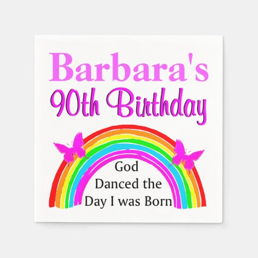 CHRISTLICHE 90. GEBURTSTAG PERSONALISIERTE NAPKINS SERVIETTE (Vorderseite)