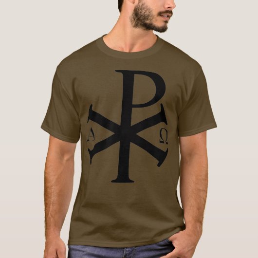 Christliche Alpha Omega Chi Rho für das Christentu T-Shirt (Vorderseite)