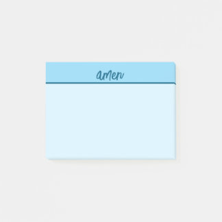 Christliche AMEN Sticky Notepad Blaue Typologie Ar Post-it Klebezettel